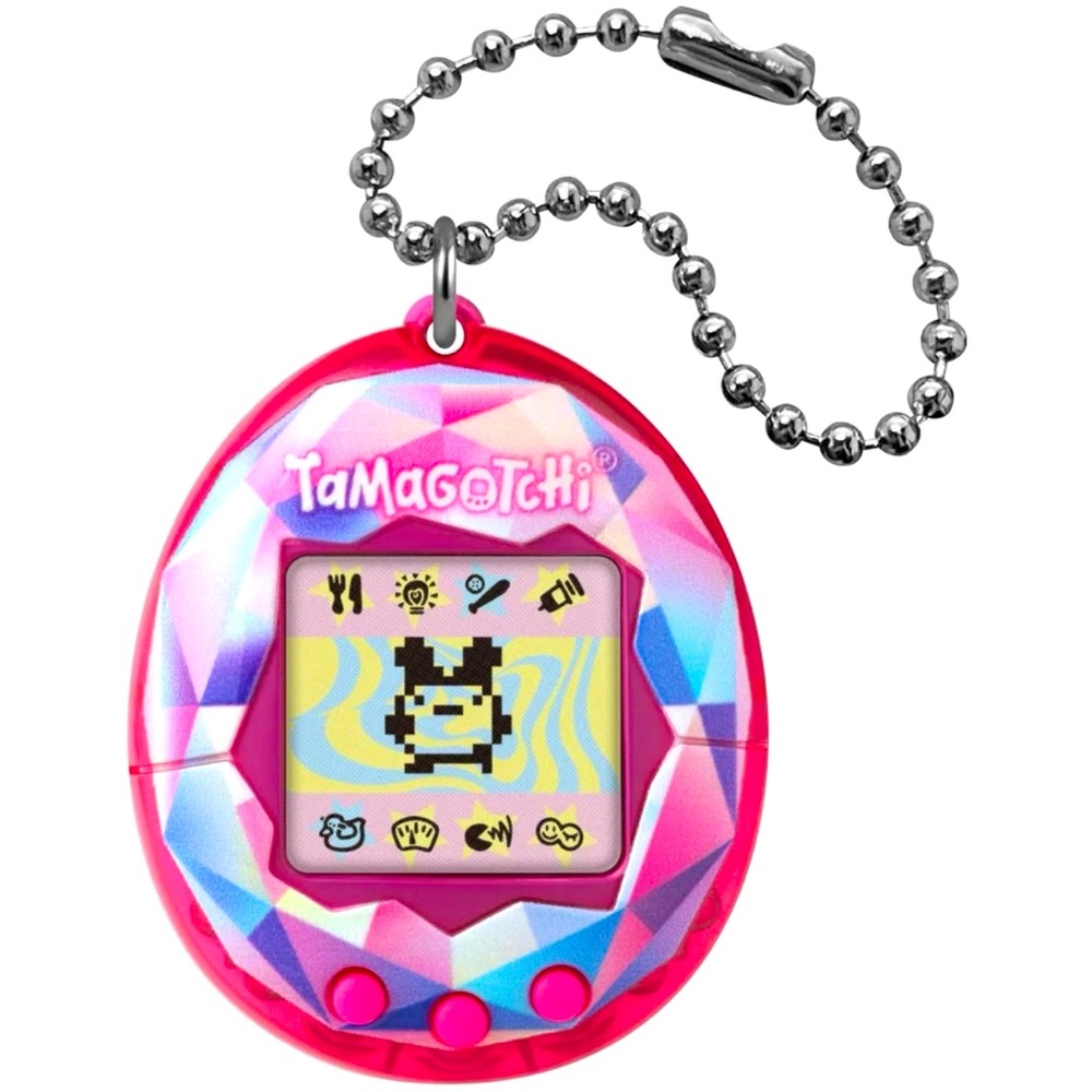 Tamagotchi Original Digital Pet with Pink Treasure Jewel Shell Case NEW